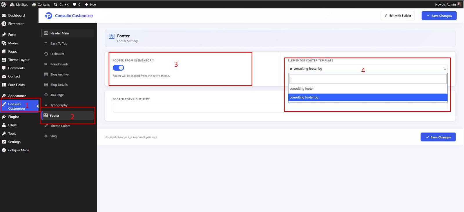 Footer Elementor