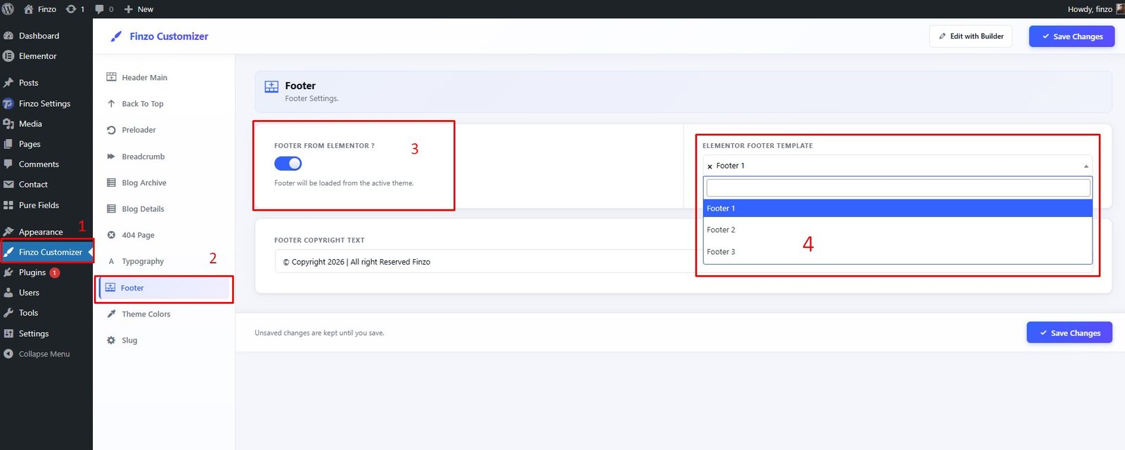 Footer Elementor