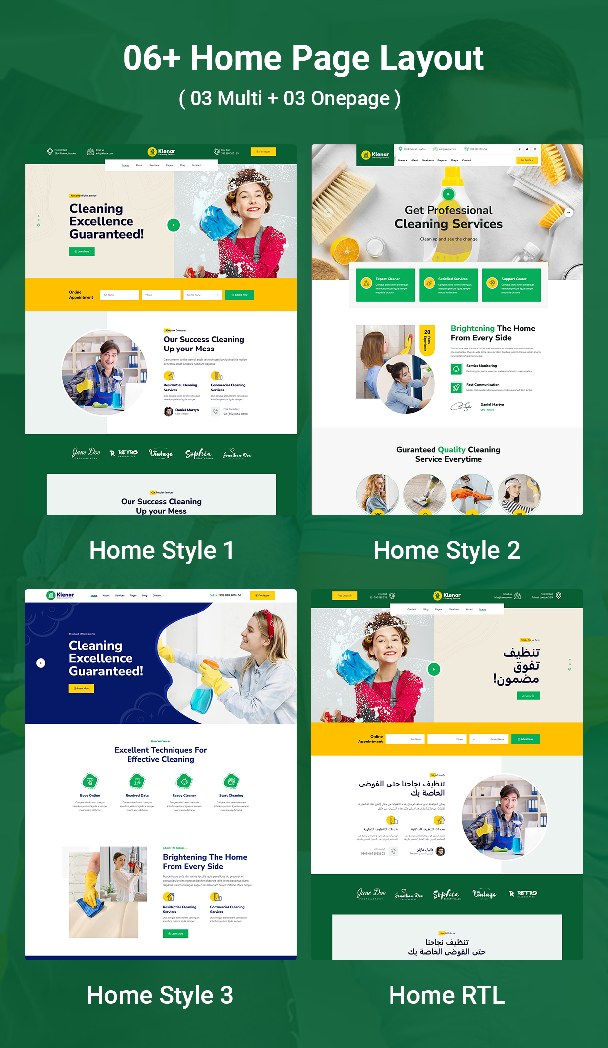 Klenar – Cleaning Services WordPress Theme + RTL