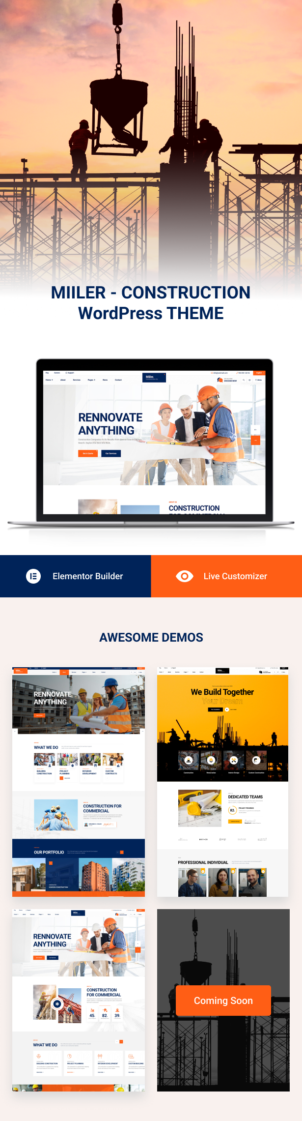 Miiler - Construction WordPress Theme
