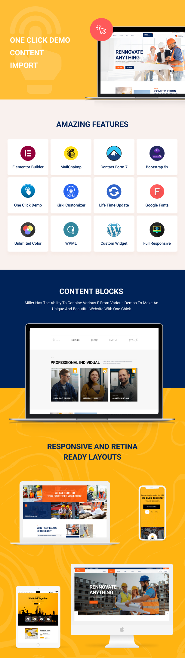 Miiler - Construction WordPress Theme