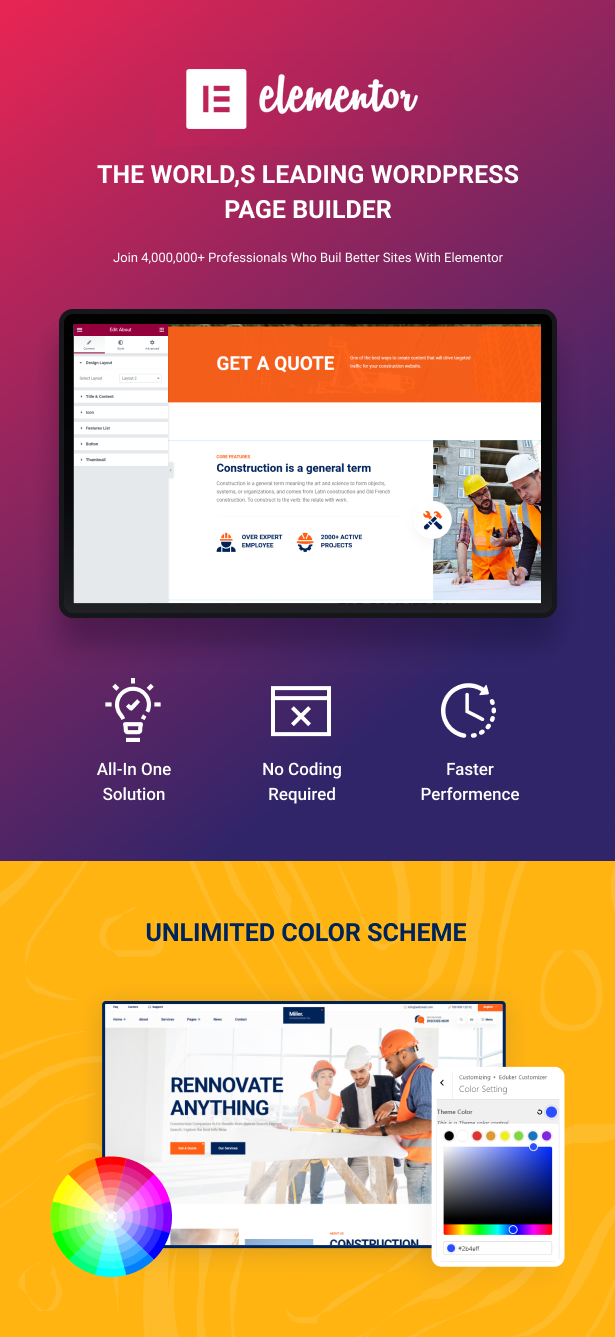 Miiler - Construction WordPress Theme