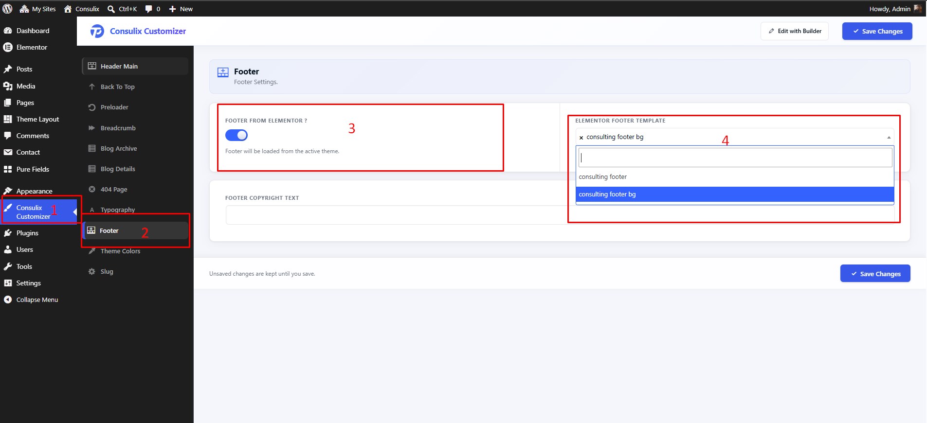 Footer Elementor